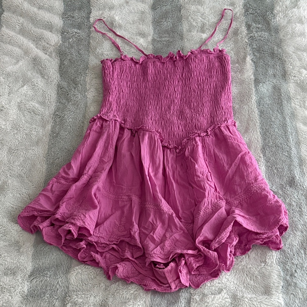 American Eagle Outfitters Fuchsia Ruffled Dress
